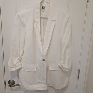 Anne Klein Ivory Linen Blazer